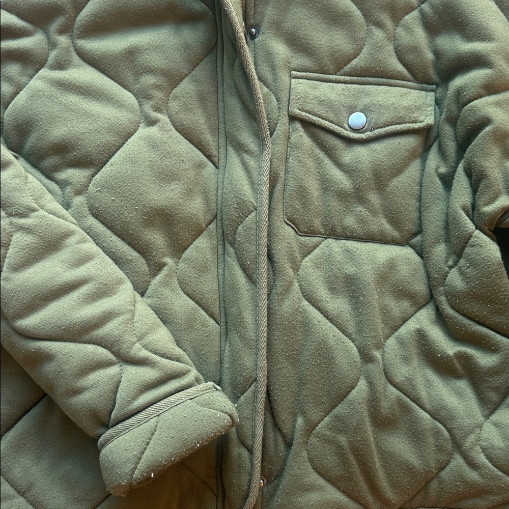 Olive Quilted Jacket - Picture 2 of 3